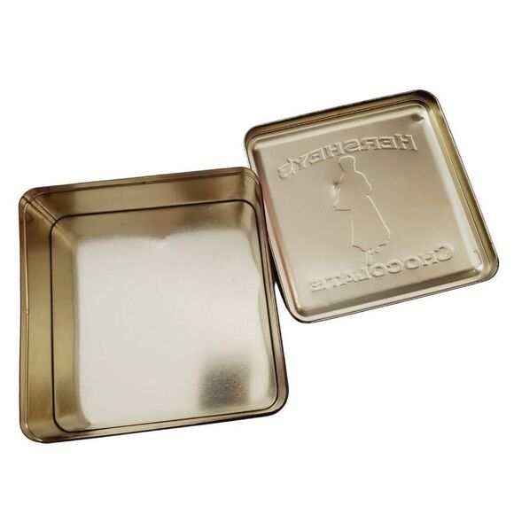 Vintage 1992 Hershey’s Chocolate Tin-Metal Canister with “Hershey Girl” Design - Picture 7 of 11